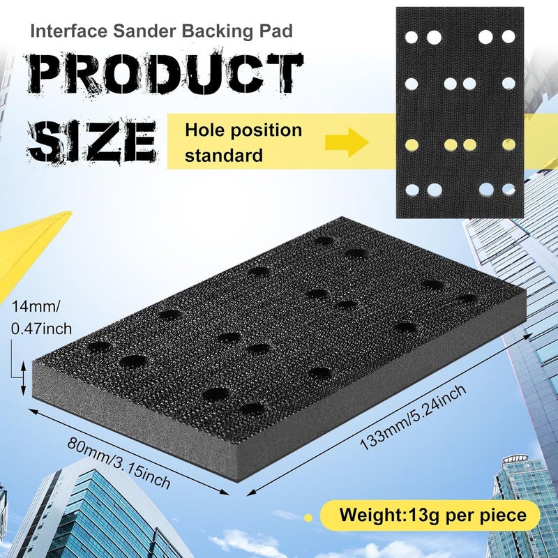 Dimsile 4 Pcs Soft Black Foam Sanding Pads Interface Sander Backing Pad Compatible with Festool RS400 LS130 Sander, 80 x 133 x 12 mm - Image 2
